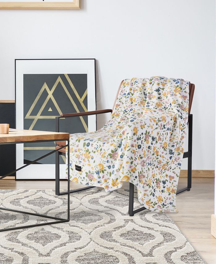Lucky Brand Floral Printed Throw Blanket, 50" X 70" - Macy's