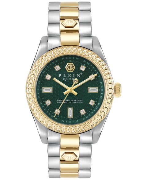 Женские часы Philipp Plein Queen Green & Two-Tone Stainless Steel Bracelet Watch 36mm
