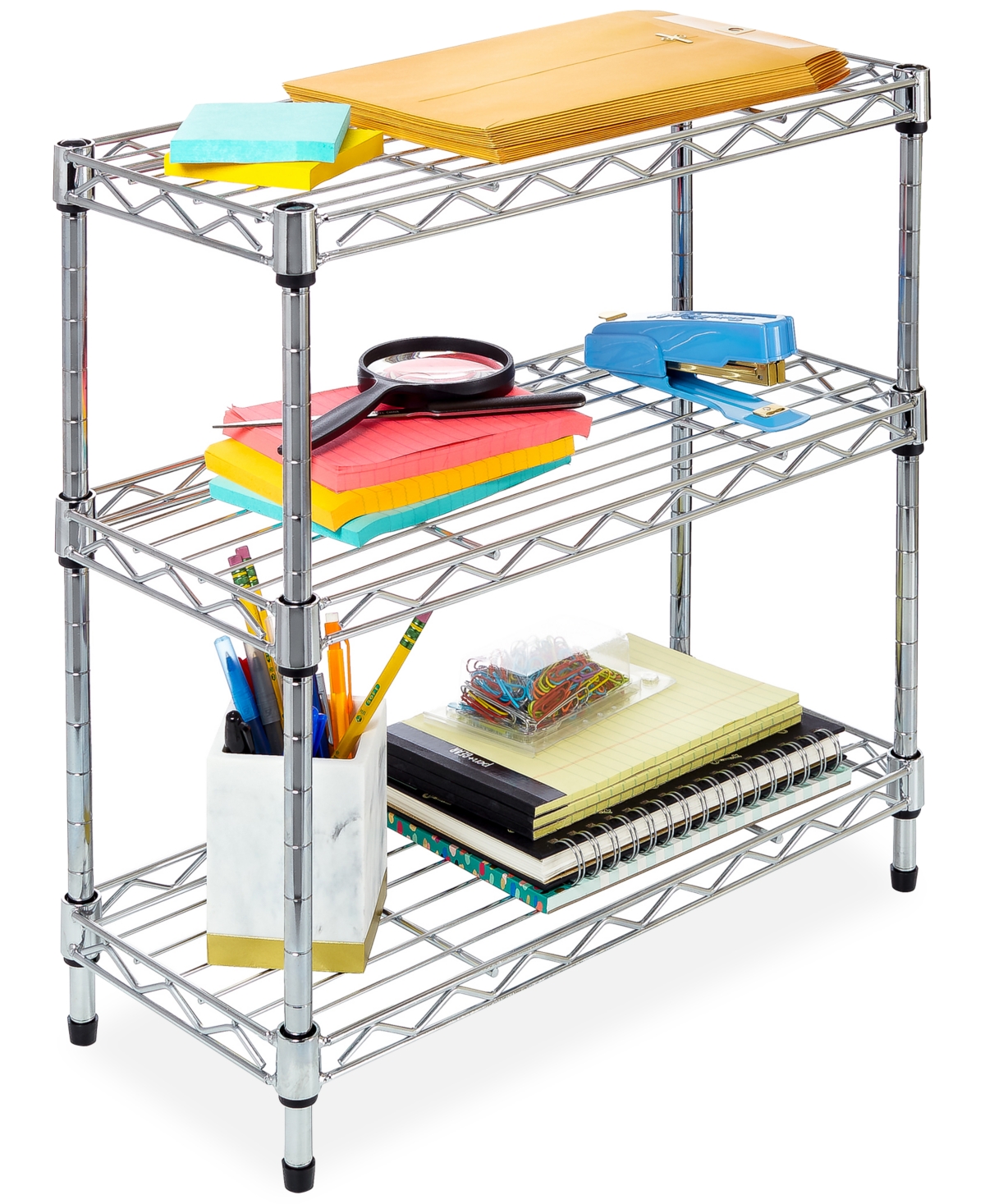 Shop Seville Classics 3-tier Steel Wire Shelving In Chrome
