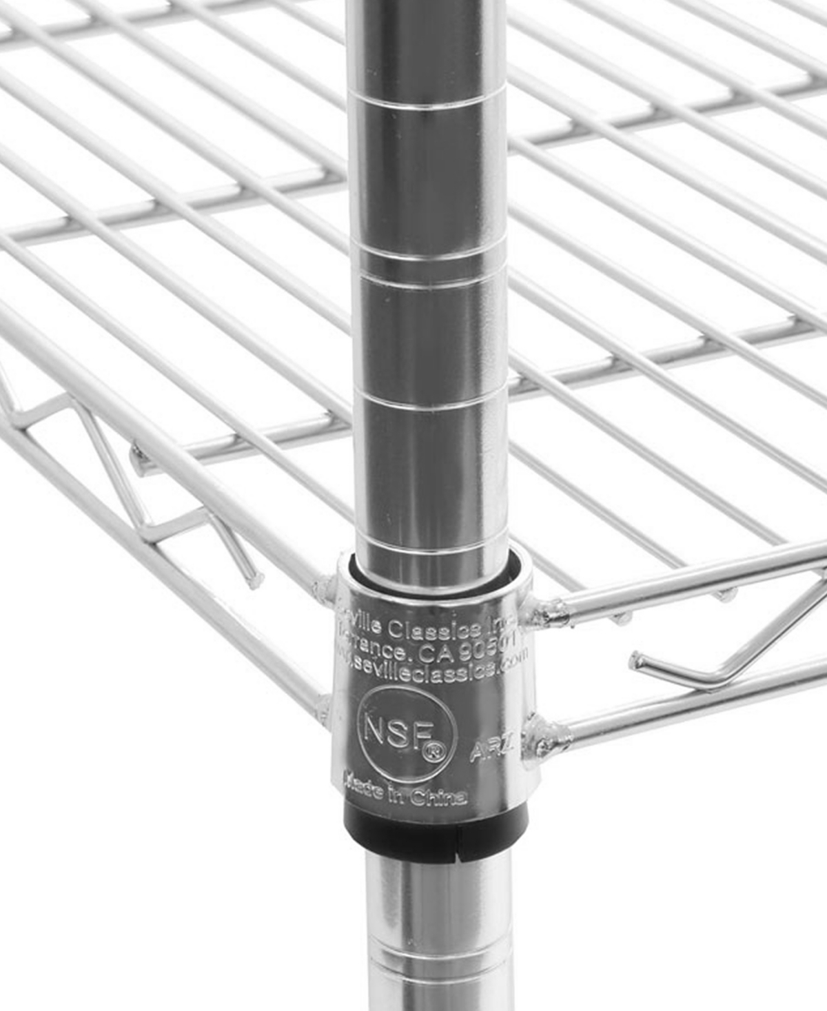 Seville Classics Ultradurable Commercial-grade 5-tier Nsf-certified Steel Wire Wheeled Shelving In Chrome