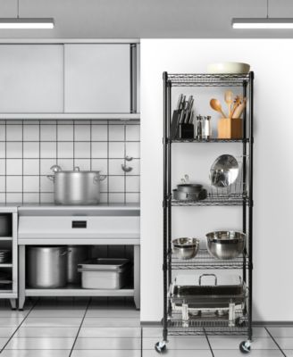 UltraDurable Commercial-Grade 5-Tier NSF-Certified Steel Wire Wheeled Shelving