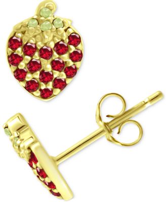Cubic Zirconia Strawberry Stud Earrings, Created for Macy's