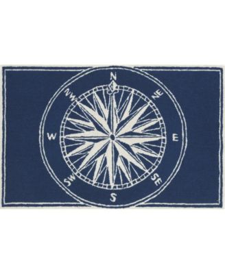 Liora Manne Frontporch Compass Area Rug In Blue
