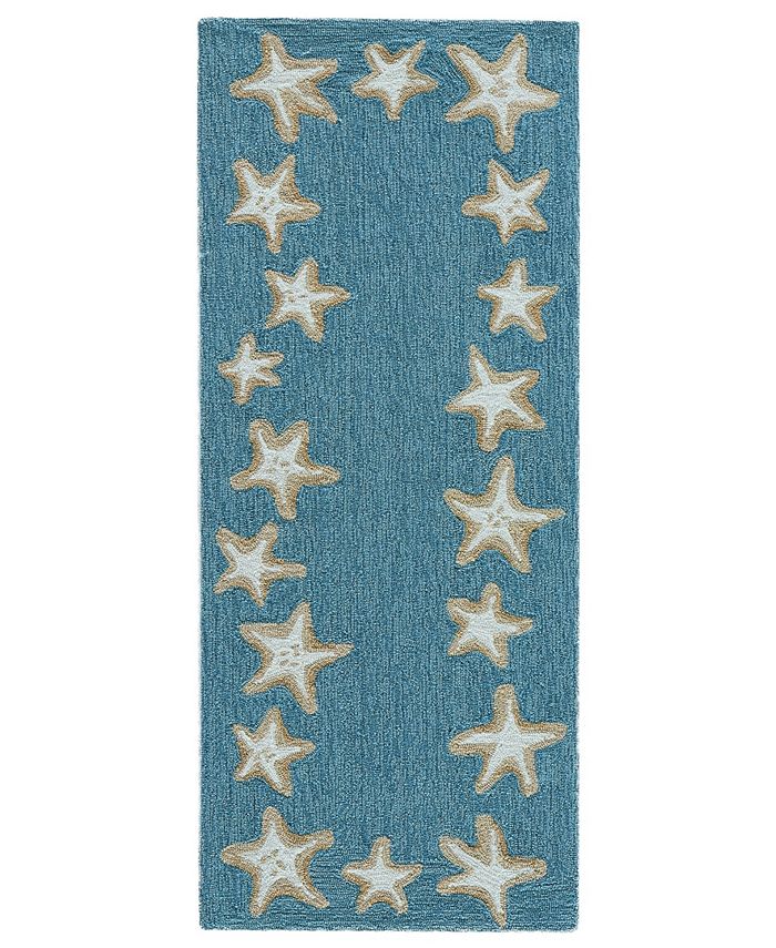 Liora Manne' Capri Starfish Border 2' x 5' Runner Outdoor Area Rug Macy's