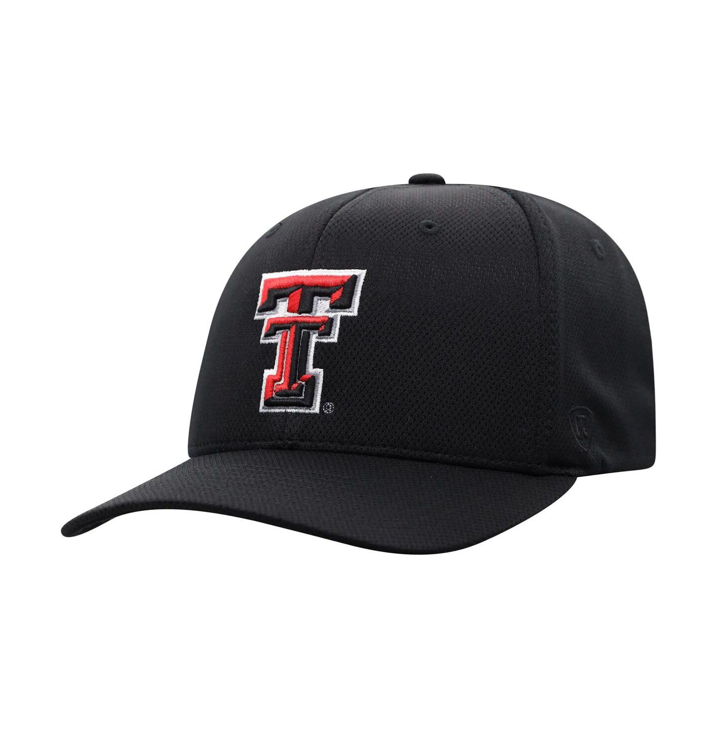 Мужская кепка Top of the World Black Texas Tech Red Raiders Reflex Logo Flex Hat — фото 2