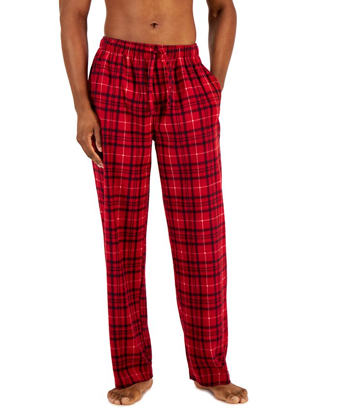 Club Room Men's Neo Tartan Fleece Pajama Pants, Created for Macy's - Macy's