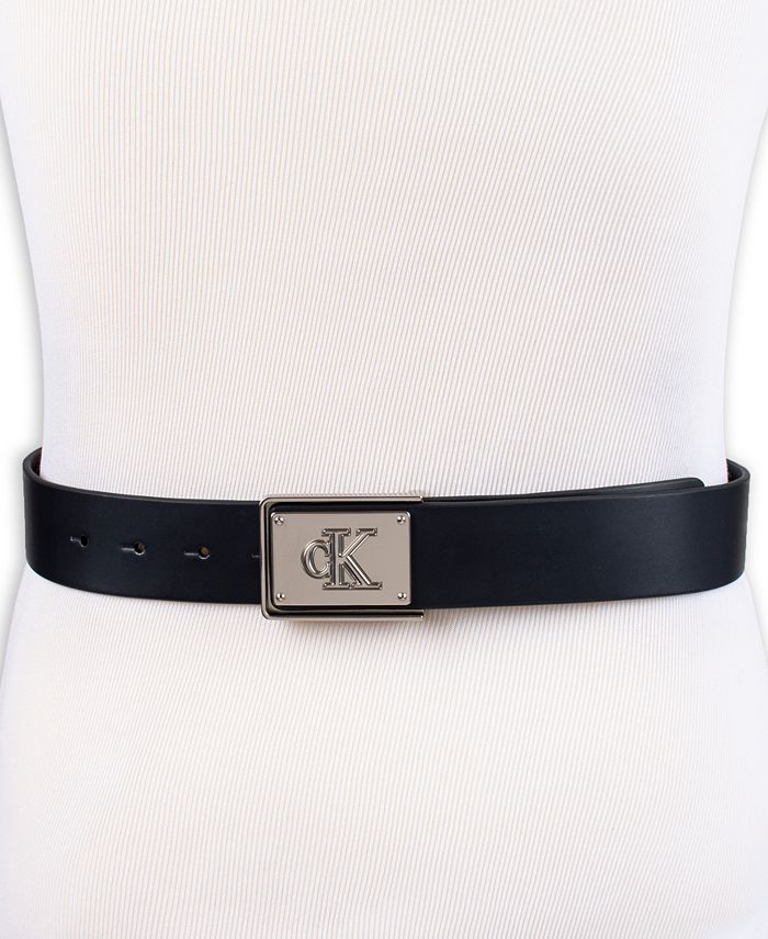 Calvin Klein Men's CK Plate Plaque Belt - Macy's