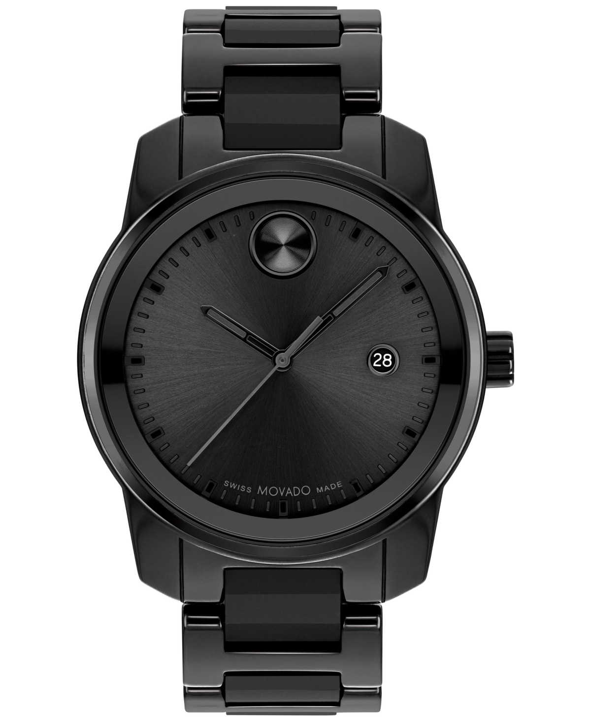 Shop Movado Men's Swiss Bold Verso Black Ceramic Bracelet Watch 42mm