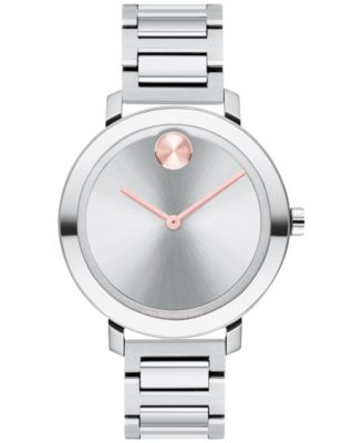 Movado - Women's Swiss Evolution Bold Stainless Steel Bracelet Watch 34mm