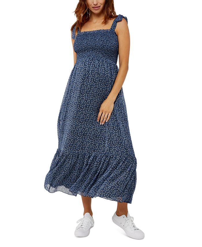 A Pea in the Pod Sleeveless Belted Maternity Maxi Dress - Macy's