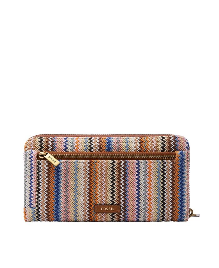 Fossil Women's Logan RFID Zip Around Wallet Macy's