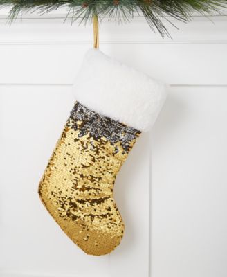 Holiday Lane - Gold Sequined Stocking