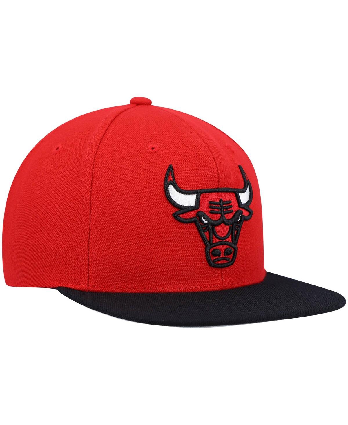Mitchell & Ness Men's  Red, Black Chicago Bulls Team Two-tone 2.0 Snapback Hat In Red,black