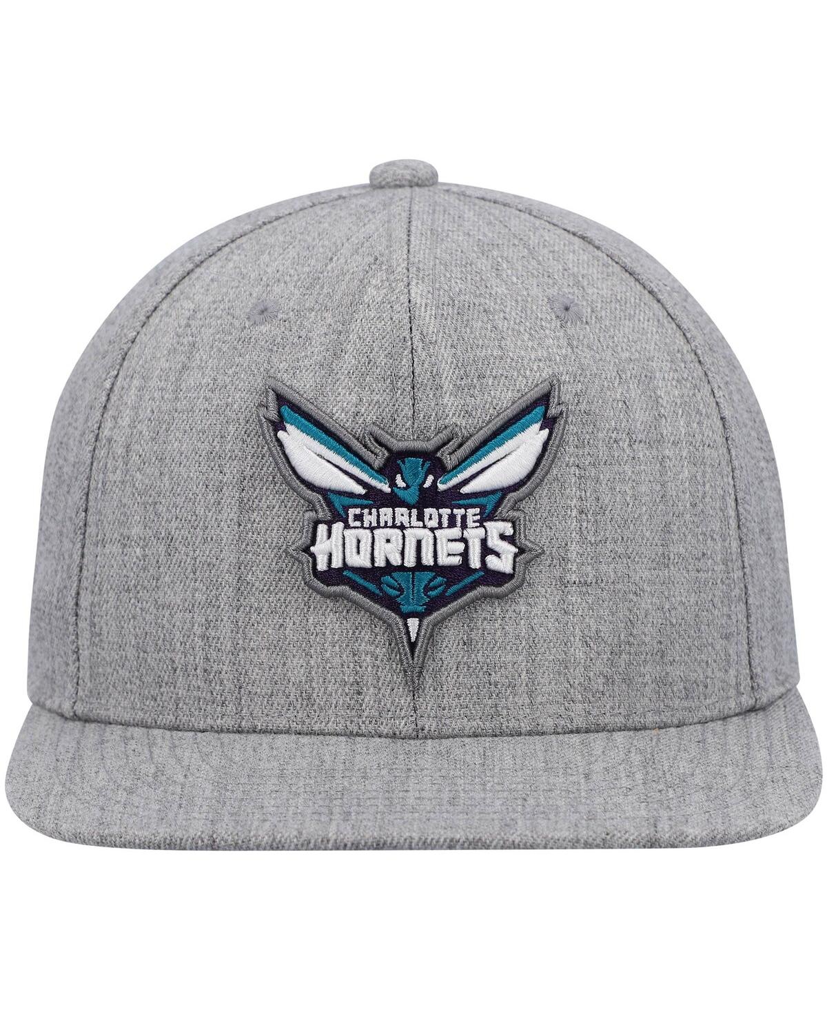 Shop Mitchell & Ness Men's  Heathered Gray Charlotte Hornets 2.0 Snapback Hat