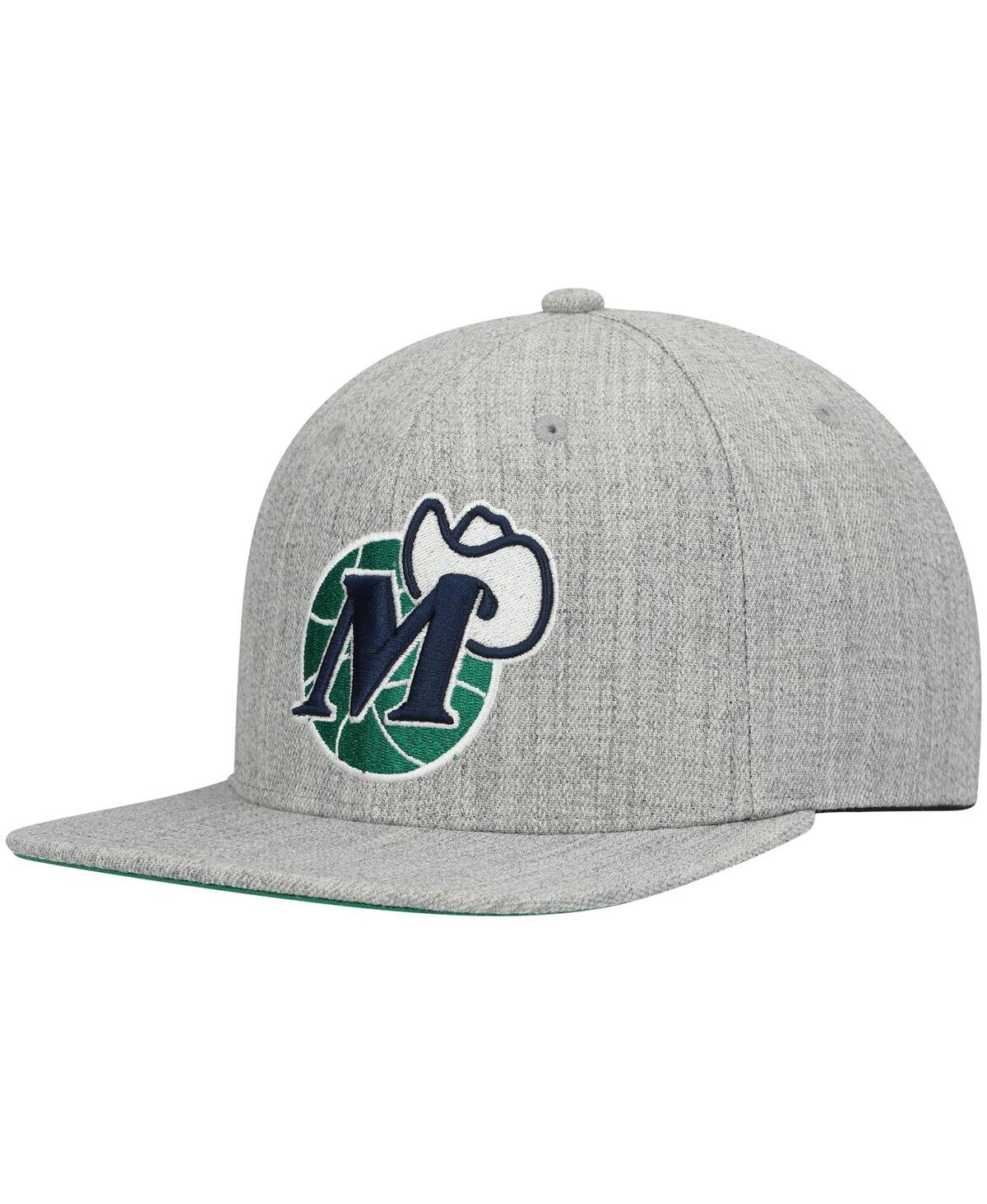 Mitchell & Ness Men's  Heathered Gray Dallas Mavericks Hardwood Classics Team 2.0 Snapback Hat In Heathered Gray