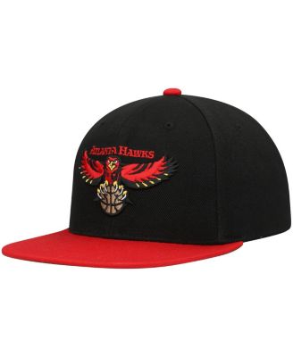 Mitchell & Ness Men's Black, Red Atlanta Hawks Hardwood Classics Core ...