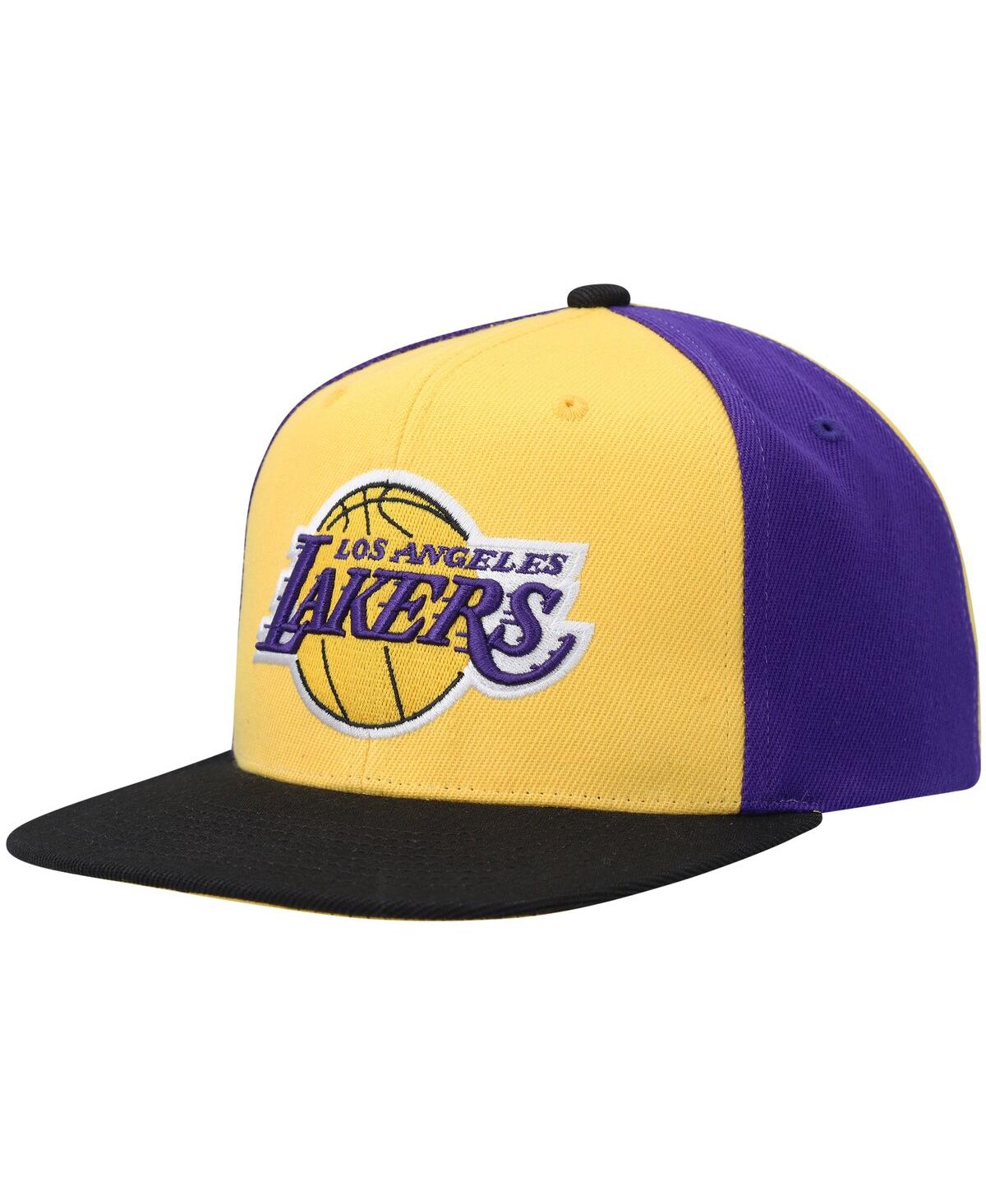 Shop Mitchell & Ness Men's  Gold Los Angeles Lakers On The Block Snapback Hat