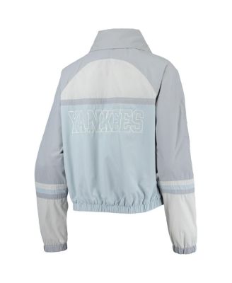 Women's Navy New York Yankees Colorblock Track Raglan Full-Zip Jacket