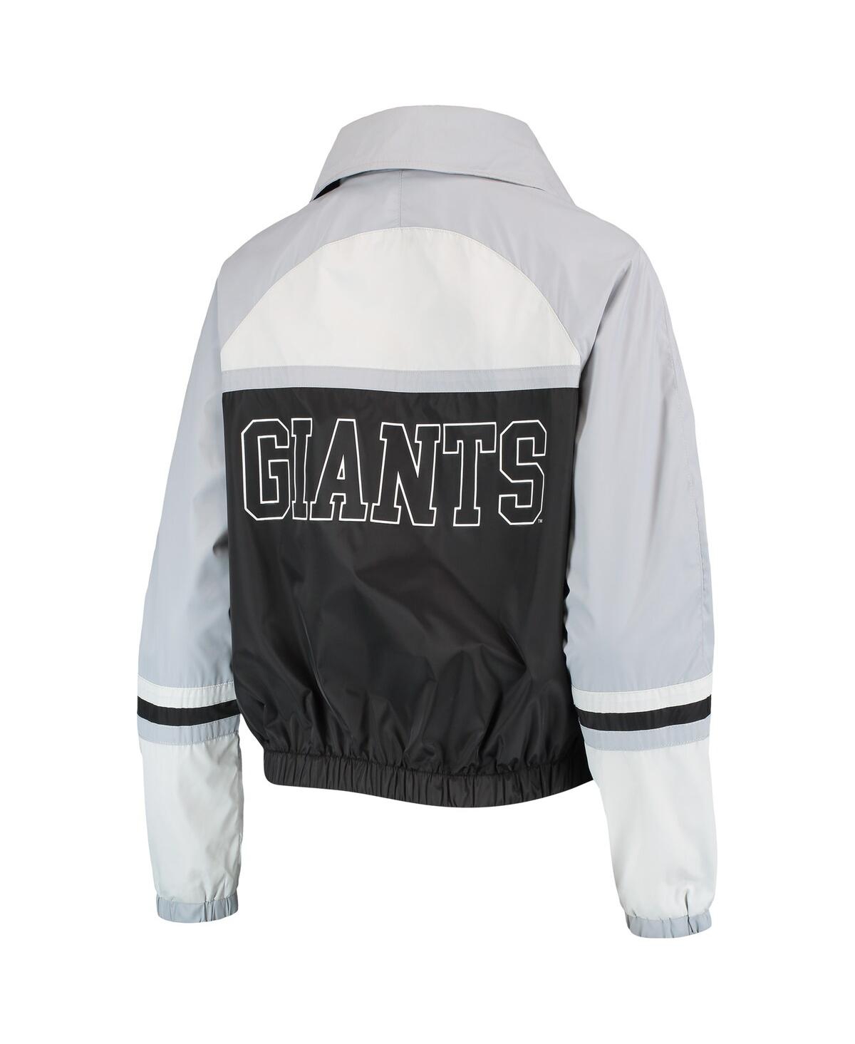 Shop The Wild Collective Women's  Black San Francisco Giants Colorblock Track Raglan Full-zip Jacket