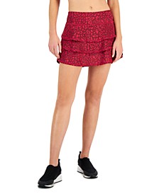 Women's Cheetah Speckle Printed Tiered Skort, Created for Macy's