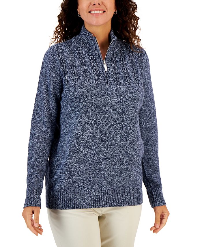 Cotton quarter zip top