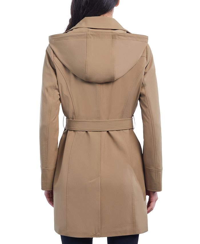 Michael Kors Women's Asymmetric Hooded Raincoat, Created for Macy's