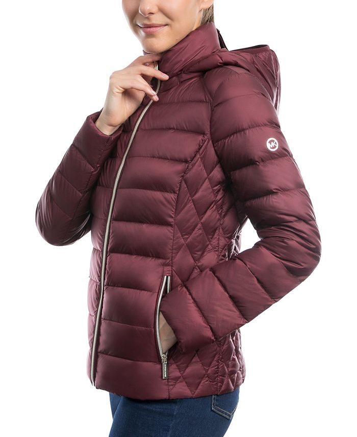 Michael Kors Women's Hooded Packable Down Puffer Coat, Created for Macy