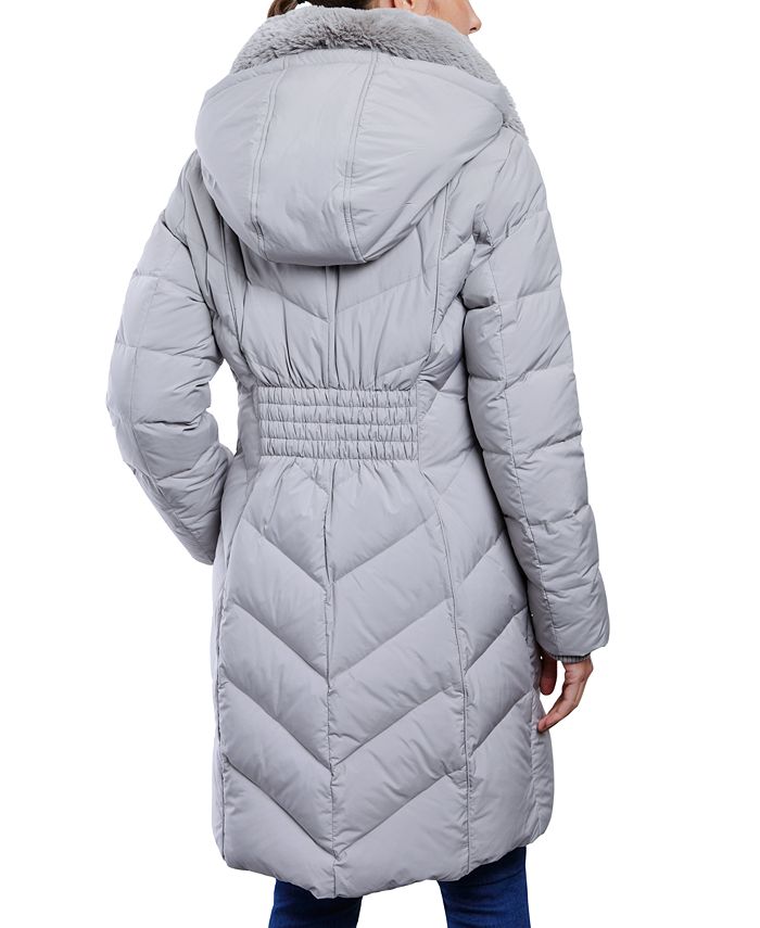 Michael Kors Women's Faux-Fur-Collar Hooded Down Puffer Coat - Macy's