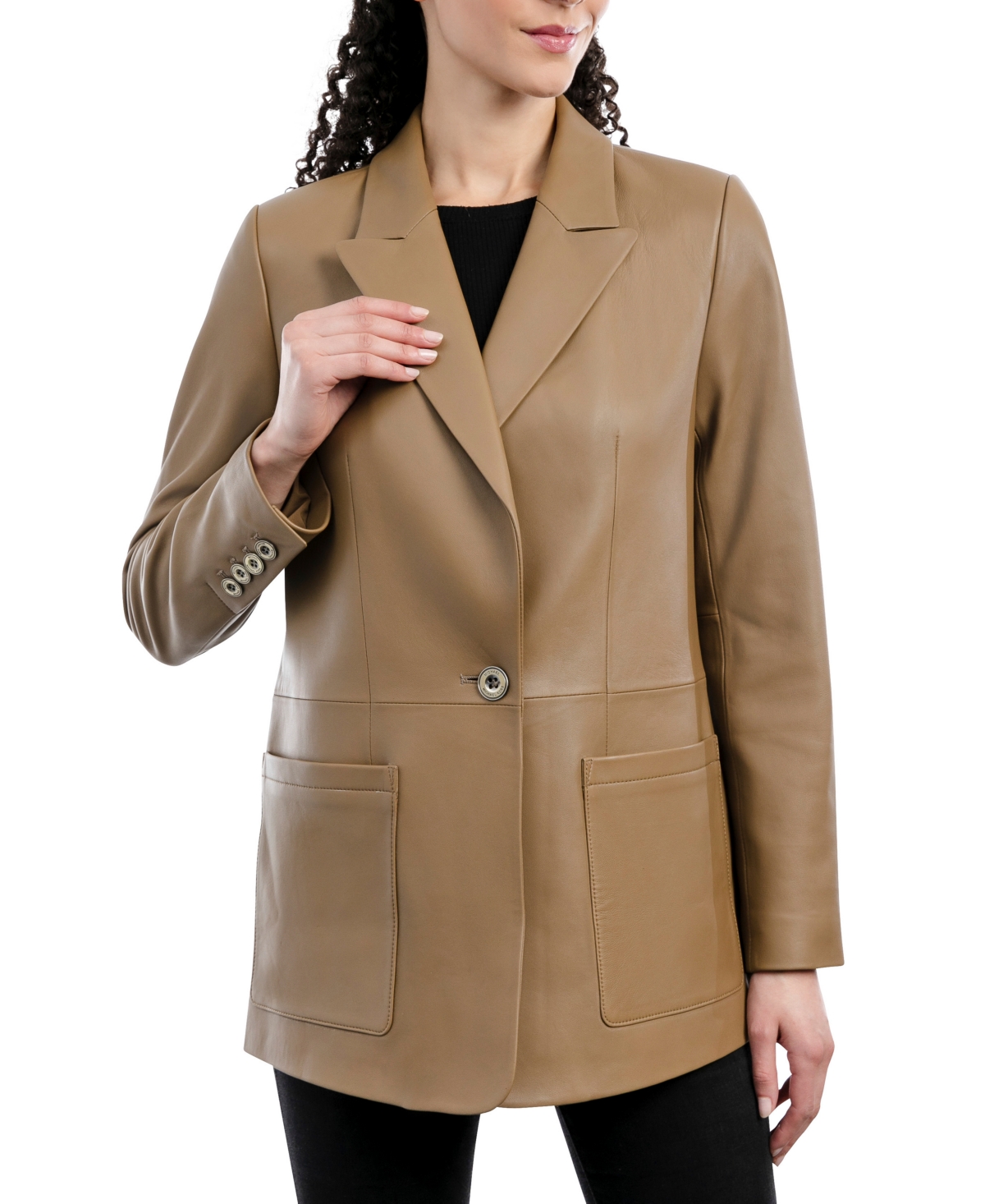 Michael kors patch pocket cheap leather jacket