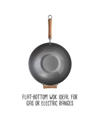 Classic Series Carbon Steel Wok with Birch Handles, 14"