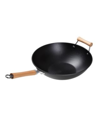 Professional Series Cast Iron Wok with Maple Handle, 14"