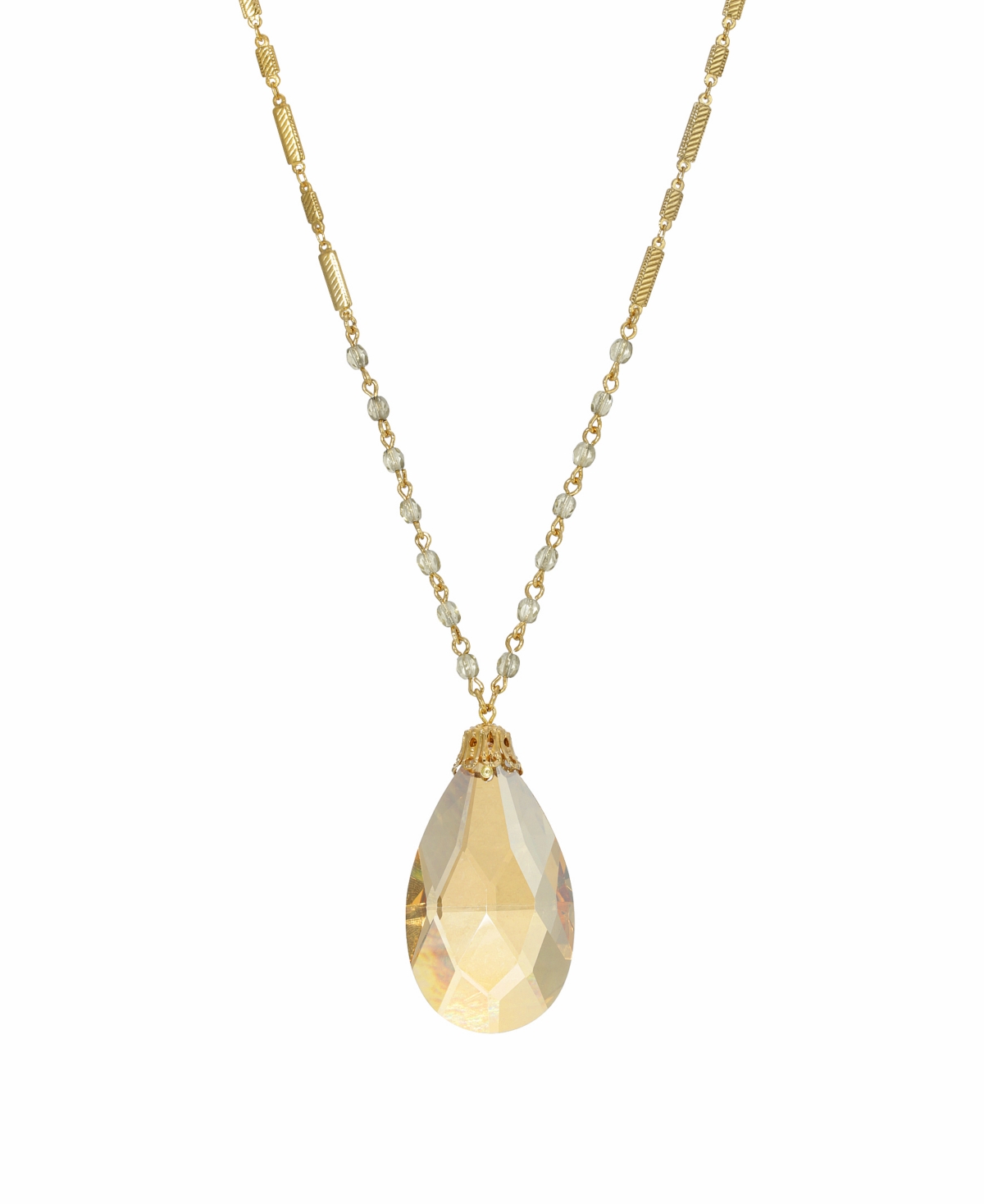 2028 Gold-tone Large Gold Briolette Pendant Necklace In Yellow