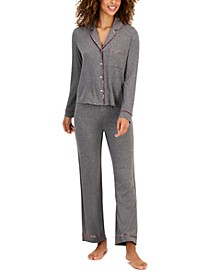 Women's Notch-Collar Pajama Set, Created for Macy's