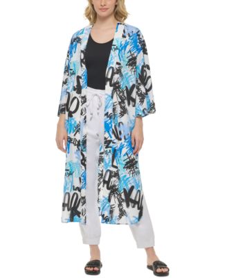 Karl Lagerfeld Paris - Women's Graffiti-Print Duster Kimono