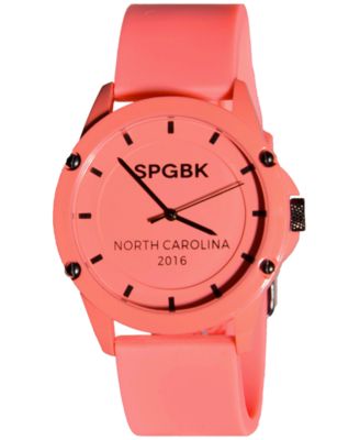 SPGBK Watches - Unisex Seabrook Peach Silicone Strap Watch 44mm