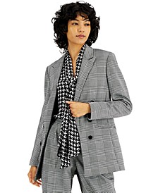 Women's Plaid Faux Double-Breasted Jacket, Created for Macy's 