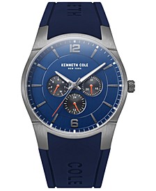 Men's Blue Silicone Strap Watch 42mm