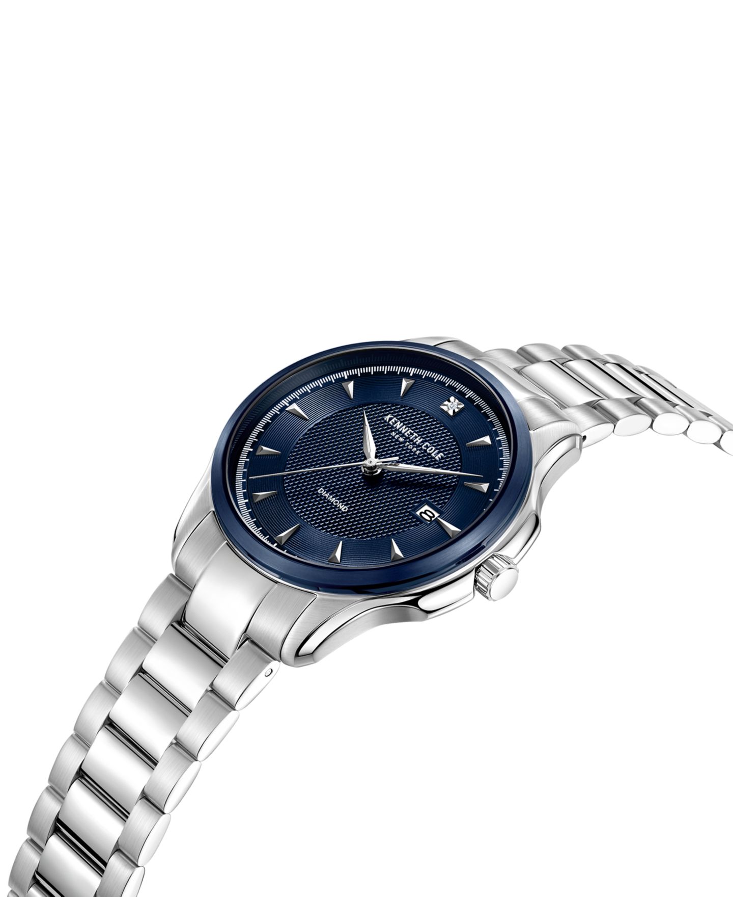 Мужские часы Kenneth Cole Diamond Accent Stainless Steel Bracelet Watch 42mm — фото 2