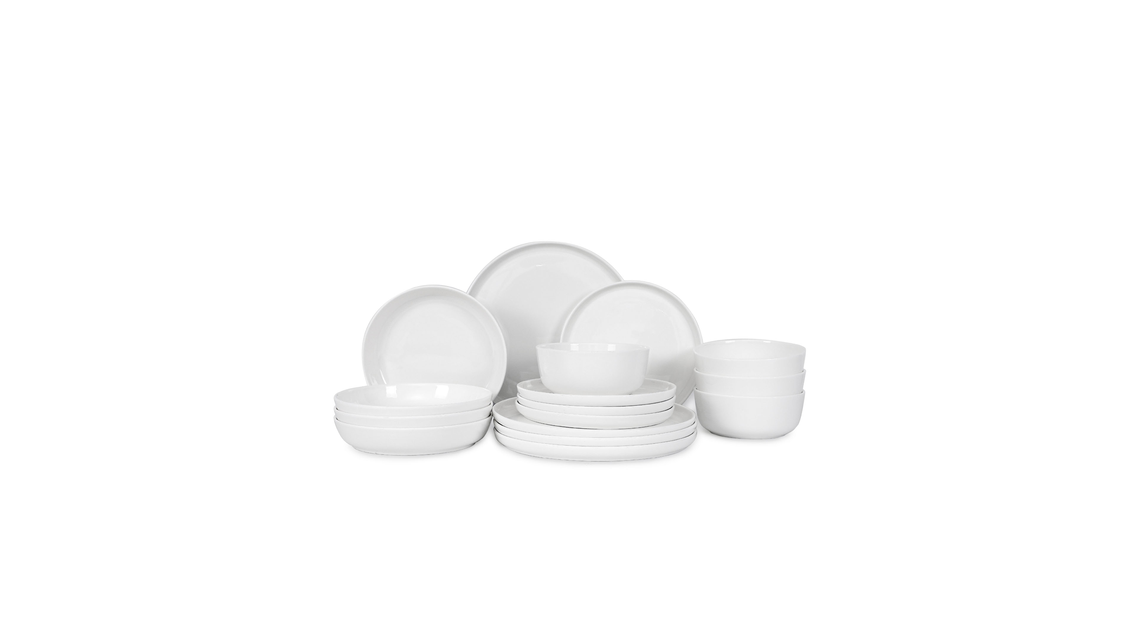 Table 12 Natural White 16-Pc Dinnerware Set, Service for 4