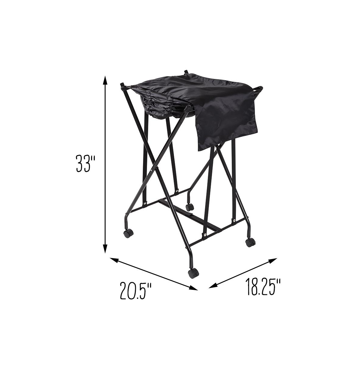 Single Bounce Back Hamper No Bend Laundry Basket on Wheels with Lid