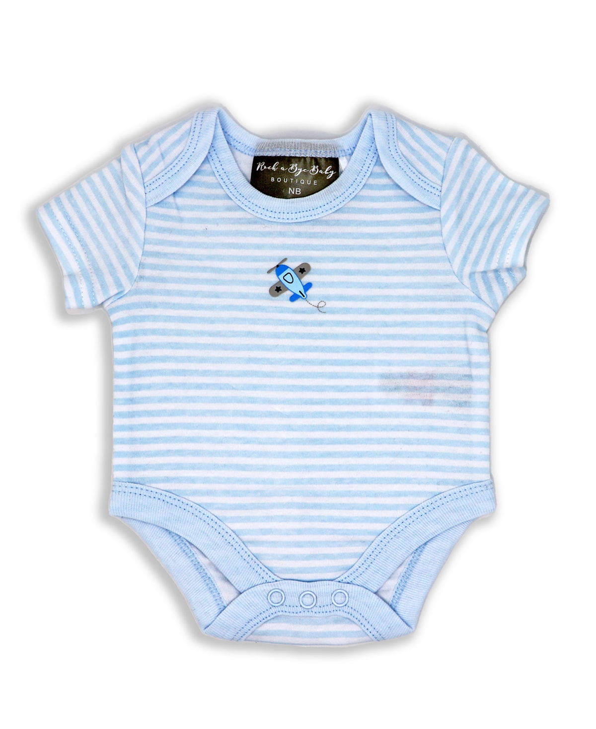 Baby Boys Fly High Layette Gift in Mesh Bag, 5 Piece Set - Light Blue and White