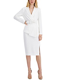 Belted Wrap Skirt Suit