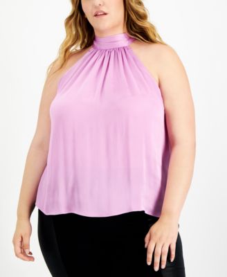 1.STATE - Trendy Plus Size High-Neck Halter Top