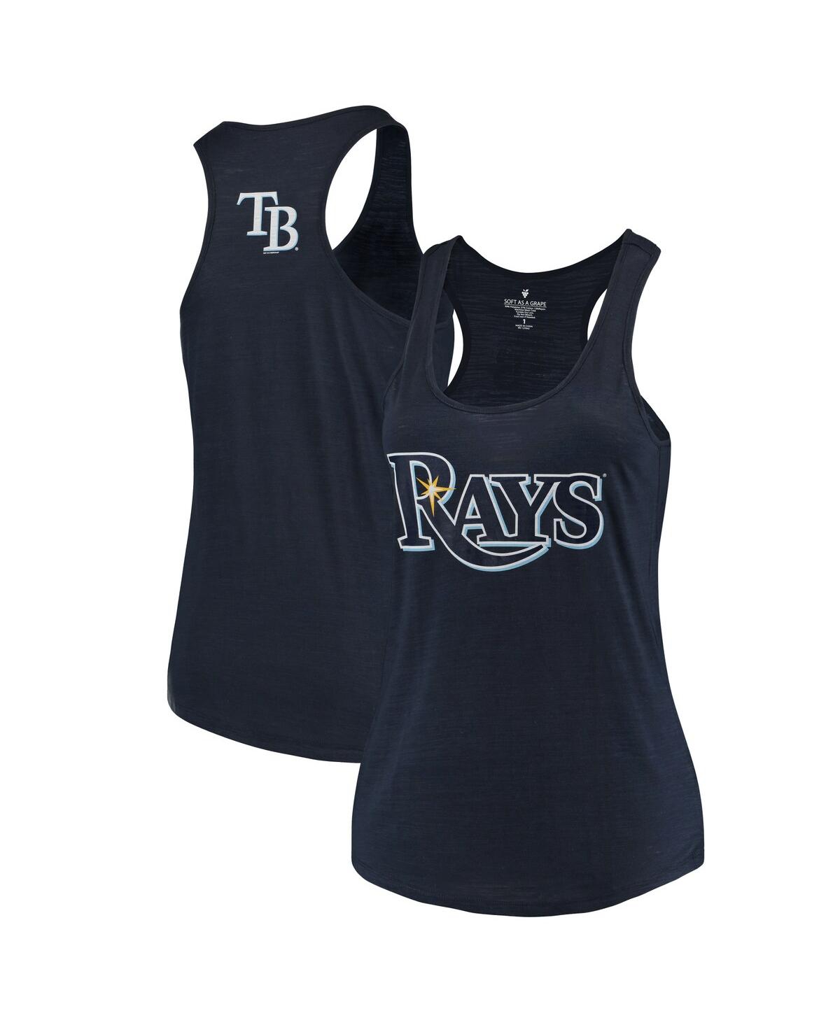 Women's Soft As A Grape Navy Tampa Bay Rays Plus Size Swing for the Fences Racerback Tank Top - Navy