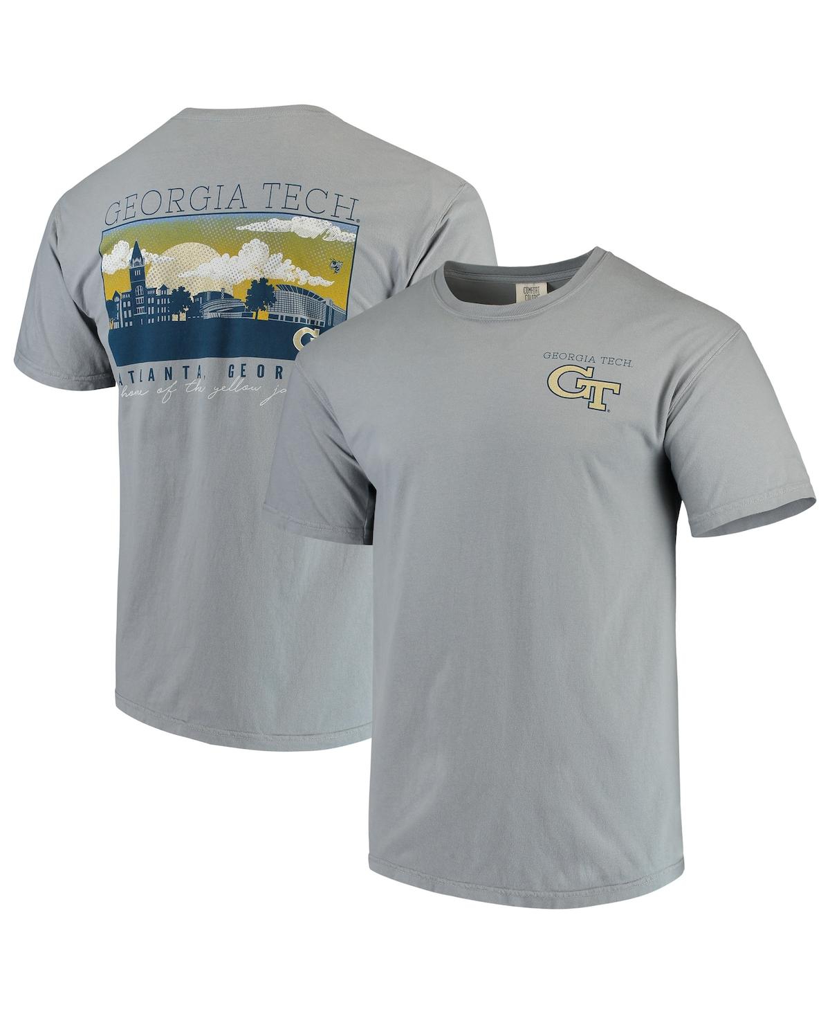 Men's Gray Georgia Tech Yellow Jackets Team Comfort Colors Campus Scenery T-shirt - Gray