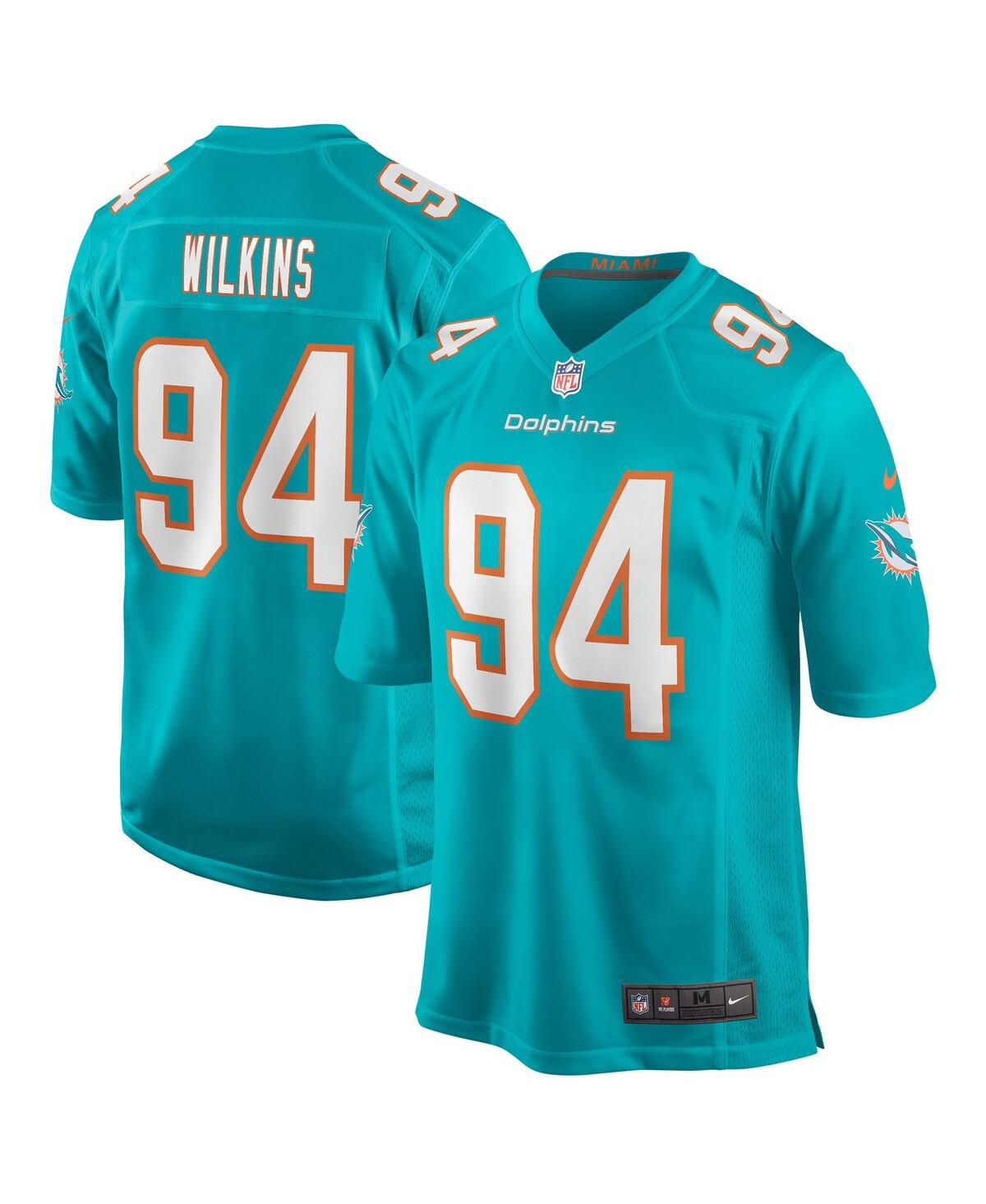 UPC 192235598329 product image for Men's Nike Christian Wilkins Aqua Miami Dolphins Game Jersey | upcitemdb.com