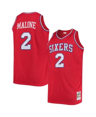 Men's Moses Malone Red Philadelphia 76ers Big and Tall Hardwood Classics Jersey