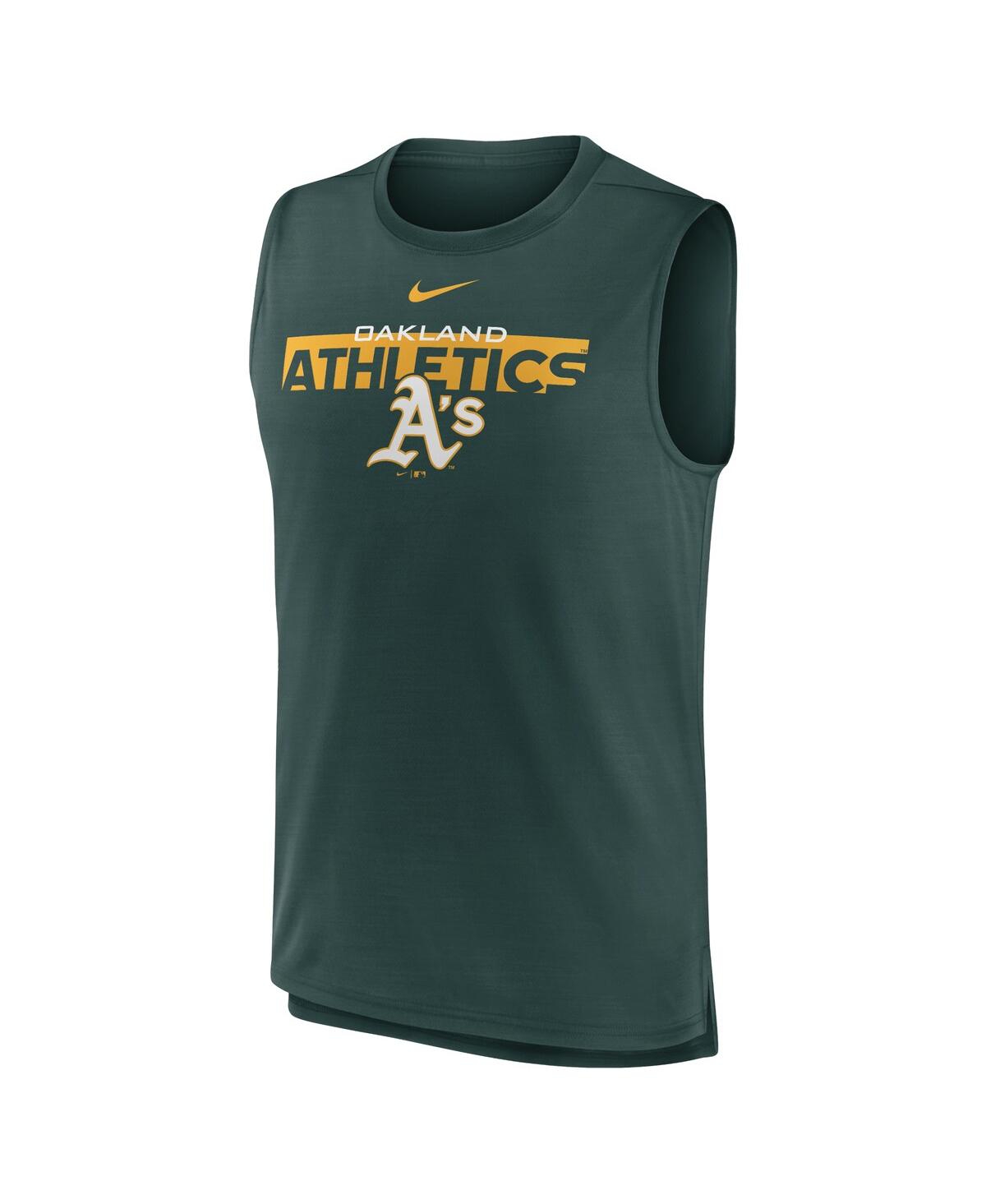 Shop Nike Men's  Green Oakland Athletics Knockout Stack Exceed Performance Muscle Tank Top