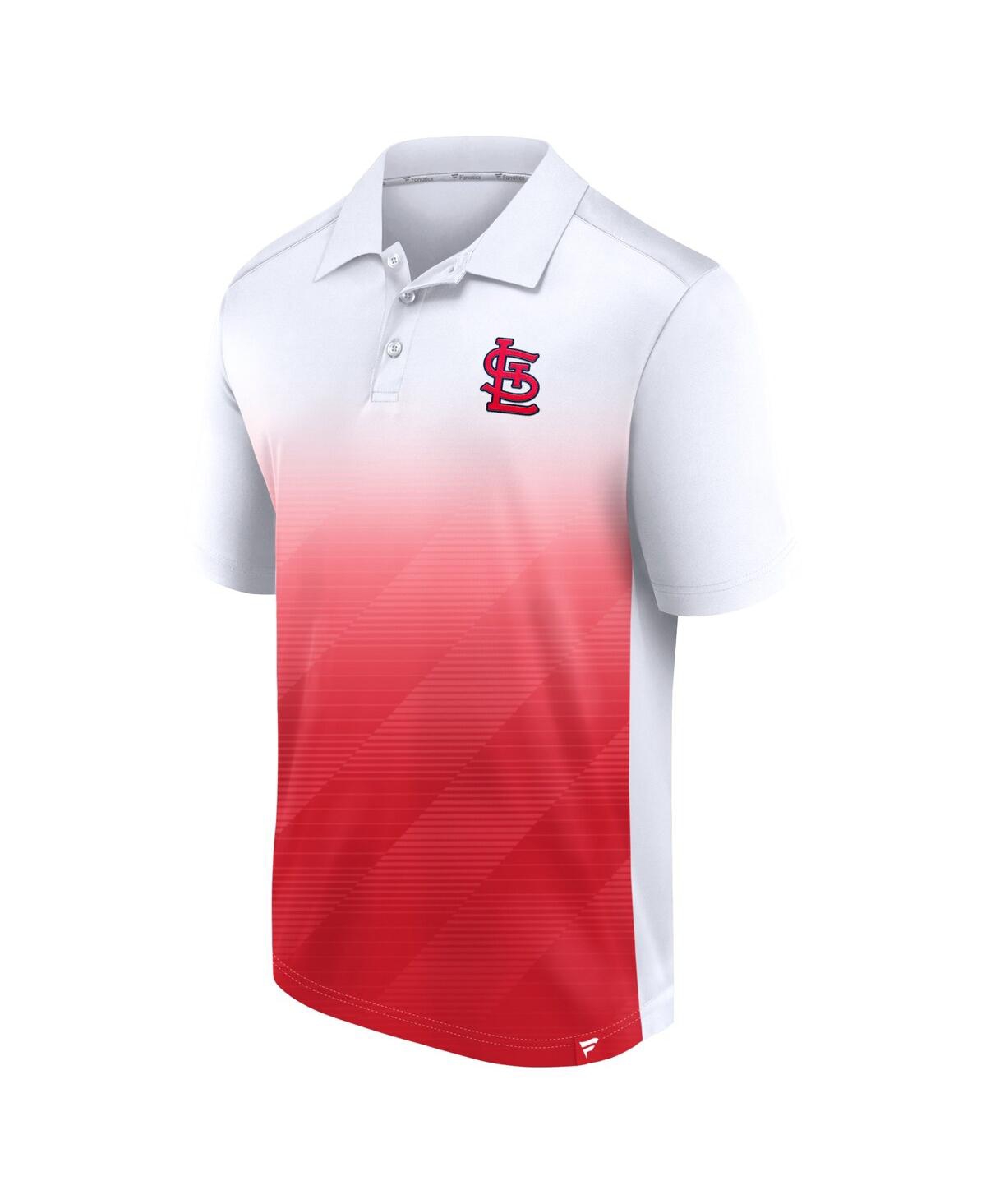 Shop Fanatics Men's  White, Red St. Louis Cardinals Iconic Parameter Sublimated Polo Shirt In White,red