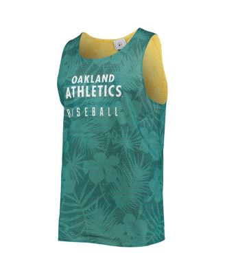 Men's Green, Gold Oakland Athletics Floral Reversible Mesh Tank Top